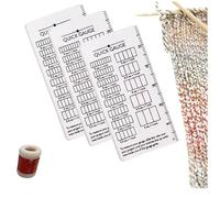 Quick Gauge Ruler,Gauge Ruler for Knitting and Crochet,Easy to Measure Stitch Gauges Without Counting,Crochet Accessory,Measuring Tool with Grid Measurement for Sewing and Crochet Project (3 pcs)