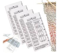 Quick Gauge Ruler, Gauge Ruler for Knitting and Crochet, No Counting Needed, Accurate Grid Design for Sweaters/Blankets Portable with Needle Counter, Essential Craft Accessory. (4pcs)