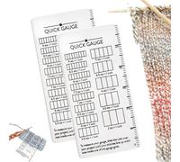 Quick Gauge Ruler, Gauge Ruler for Knitting and Crochet, Stitch Gauge Measuring Tool, Slide Sewing Rulers and Guides for Fabric Stitch Measuring Crochet Tool (2PCS)
