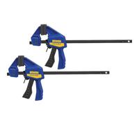 Quick-Grip Irwin 53006 Micro Clamp (1 x This pack contains 2 Spring Clamps), Black, 100mm
