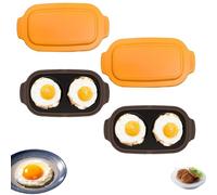 Quick-Heat Microwave Egg Cooker, Egg Cooker Microwave, Quick Heat Eggs Poached for Fast Eggs, Muffins, Bacon, and Omelettes, Dishwasher Safe Kitchen Tool (Orange,2)