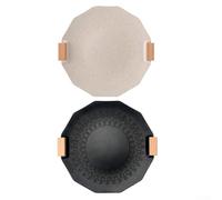Quick Heating Round Baking Pan Designed for Camping Enthusiasts and Food Lovers (35cm Black)