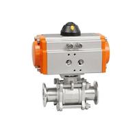 Quick Install Pneumatic Ball Valve Switch 304 Stainless Steel Clamp Type Quick-Connect Chuck Direct Double Acting Q611F-16P(1-1/2")