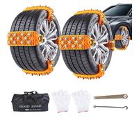 Quick-Install Snow Chains - Textile Car Snow Chain | Anti-Slip Traction, Steel Chains For Winter, Mud, Sand, Ice, SUVs, Trailers, And Lawn Mowers, Easy On/Off Design