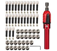 Quick Installation Screwdriver Connecting Rod Screw Socket Set with 25pcs Screws Adjustable Depth Woodworking Home Repair Tool