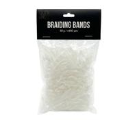 Quick Knot® Braiding Bands | Wide Mane Rubber Bands for Horses | 450 Pieces | Extra Strong Braiding Elastics for Horses (White)