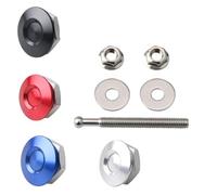 Quick Latch Hood Pins 4pcs 32mm Button Billet Hood Pins Lock Clip Kit Engine Bonnets(30mm Red)