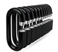 Quick Link - Ekunbuy Heavy Duty Black Chain Link Connector,Screw Lock Oval Clips Electrophoresis Anti-Rust Coating for Secure Outdoor & Indoor Use in Camping, Hammocks,Gym (M6(2.36in）, Piece, 12)