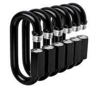 Quick Link - Ekunbuy Heavy Duty Black Chain Link Connector,Screw Lock Oval Clips Electrophoresis Anti-Rust Coating for Secure Outdoor & Indoor Use in Camping, Hammocks,Gym (M6(2.36in）, Piece, 6)
