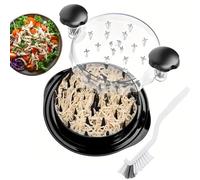 Quick Meat Chicken Shredder,Manual Chicken Meat Separator Tool with Rotating Handle,Black Kitchen Gadget, 25cm Diameter Base