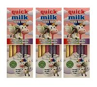 Quick Milk Lucky Box Unicorn - Strawberry, Banana and Forest Fruit Flavoured Milk Straws for Instant Milkshake - 3 Pack - 39 Straws - Great for Kids Parties - Gluten Free - Natural Flavours