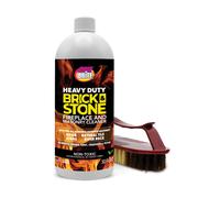 Quick n Brite Fireplace Gel Cleaner with Scrub Brush for Brick Stone Rock Tile and Marble Nonabrasive Fireplace Cleaner Made in the USA 32