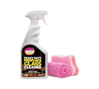 Quick N Brite Fireplace Glass Cleaner Kit with Cloth and Sponge, Removes Soot, Smoke, Creosote, and More, 24 oz, 1-Pack