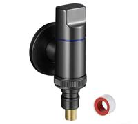 Quick-Opening Angle Valve for Washing Machines, G1/2 & G3/4 Brass-Alloy Shut-Off Valve with Metal Handle, Wall-Mounted Space-Saving Design for Kitchen, Bathroom & Garden Use(Gray G1/2)