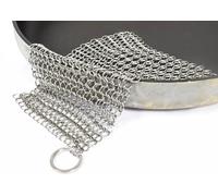 Quick Parts Delivery 316 Stainless Steel Cast Iron Scrubber - 8 x 8 Inches Cleaner Chainmail Dish Scouring Pad for Dishwasher Cleaning - Chainmail Scrubber for cast Iron Pans - Dutch Ovens Grills