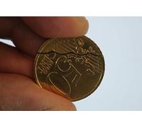 QUICK PICK MAGIC Bitten & Restored Coin 50c (50 cent Euro Coin Bite Out) - Close Up Magic Trick - Adult Magic Theme - Includes 5 Extra Bands