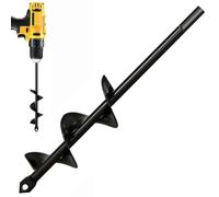 Quick-Plant Heavy-Duty Auger Drill Bit, Metal Garden Tool - Single Item Packaging, 3/8" Hex Round Shank, Manual Power Supply