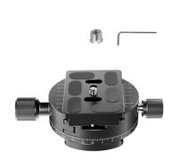 Quick Plate Mount Adapter Clamp for Camera Tripod Ball Head - 60mm Aluminum Lever-Lock Clamp 1 Over 4 for 3 Over 8 Thread 38mm Slot Lightweight 4.83 Oz Black(A)