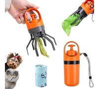 Quick Poop Scooper, Dog Pooper Scooper, 2026 New Portable No-Touch Pet Waste Picker Upper with Claw Grabber, Dog Pooper Scooper for Small Medium Large Dogs, Easy Carry Poop Pickup Tool (Orange)