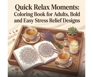 Quick Relax Moments: Coloring Book for Adults, Bold and Easy Stress Relief Designs: 43 Simple Cozy Illustrations of Mandalas, Botanicals, Nature and Mindful Scenes for Relaxation and Calm
