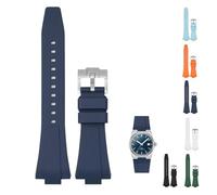 Quick Release 12mm Rubber Band For Tissot PRX Powermatic 80 40mm, Replacement Watch Bands With Buckle For Tissot PRX Series - Multiple Colors (Blue)