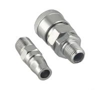 Quick Release Air Line Hose Fittings Coupler Connector Kit for SP20 PP20 PF20 SF20 PM20 SM20, 8mm ID Compressor Accessories, Zinc Plated Steel, 2-Piece Set(PM)