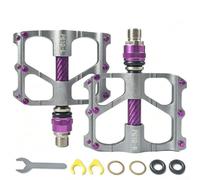 Quick-Release Alloy Bike Pedals 117mm Lightweight | Fast swap mechanism, lightweight aluminum body, 117x98mm size, fits most crank arms, black red purple green silver