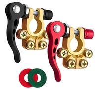 Quick Release Battery Terminals 4 Way 2 Pcs, JatilEr Battery Connectors 12v, Car Battery Terminals Pure Brass, Battery Terminal Connectors for Cars, Trucks, Ships, Mobile Homes 12/24/60V