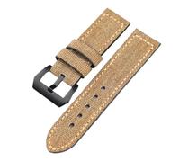 Quick-Release Canvas Watch Strap, Adjustable Elastic Nylon Watch Band, Unisex Replacement Wristband(Khaki Brack Buckle,20mm)