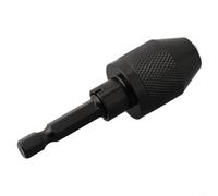 Quick Release Chuck Converter 1/4 Inch Hex Drive for Impact Drills 0.3-6.5mm Clamping Range Self-Tightening Mechanism Professional Grade Steel Shank