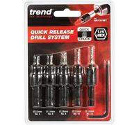 Trend 5-Piece Quick Release Countersink Set, 1/4 Inch Hex Shank, Tool Steel Body, HSS Drill Bit, 5 Pack, QR/CS/SET
