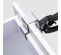 Quick-Release Drawer Panel Clamp for Cabinet Installation, Stainless Steel Woodworking Clamp with L-Shaped and Bow-Shaped Clips, Rust-Resistant Fixing Tool for Stable and Damage- Assembly,B