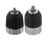 Quick Release Drill Chuck Set 2 Pack, 3/8-24UNF Thread, 0.8-10mm & 2-13mm Clamping Range, Metal Sleeve with Nylon Coating for Corded Drills in Home Workshop Use