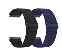 Quick Release Elastic Nylon Watch Straps - Band Width-18mm 19mm 20mm-Choose Colour & Width (19mm, Black/Blue)