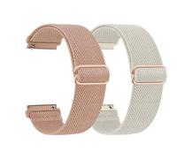 Quick Release Elastic Nylon Watch Straps - Band Width-18mm 19mm 20mm-Choose Colour & Width (19mm, Starlight/Rose)