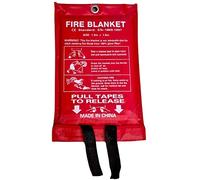 Quick Release Fire Safety Blanket 1m x 1m Emergency Survival Safety Fire Blanket for Home, Kitchen, Garage, Office, Caravan Quick Unfolding, with Loops