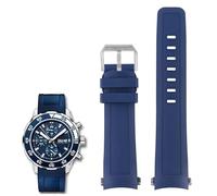 Quick Release Fluoro Rubber Watch Band for IWC Aquatimer Series IW356802 IW376705 IW376710 Soft Silicone Watch Strap 22mm (Color : Blue-No Buckle, Size : 22mm)