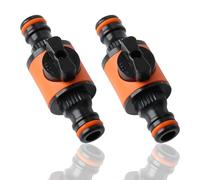Quick-Release Hose Connectors and Fittings 2 PCS, Garden Hose Valve for Pacifier Valve Garden Pipe,Female to Female Pipe Shut Off Valve, in-line Shut-Off Connector (Orange)