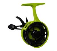 Quick Release Ice Fishing Reel 3+1 Metal Bearings Brass Gears Large Diameter Spool Holds 100m Line with Metal Foot Construction (Green right hand)