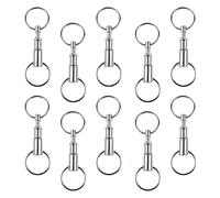 Quick Release Keyring,10 Pcs Portable Detachable Key Ring, Double End Split Keyrings, Key Organizer Coupling, Nickel Plated