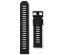 Quick Release Silicone Watch Strap | 20 mm Black & Gray | Soft Rubber Sports Band | Black Buckle | Compatible with Garmin Approach Forerunner Venu Vivoactive & Vivomove Models (20mm, Black and Grey)