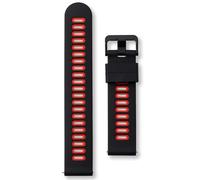 Quick Release Silicone Watch Strap | 20 mm Black & Red | Soft Rubber Sports Band | Black Buckle | Compatible with Garmin Approach Forerunner Venu Vivoactive & Vivomove Models (20mm, Black and Red)