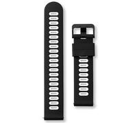 Quick Release Silicone Watch Strap | 20 mm Black & White | Soft Rubber Sports Band | Black Buckle | Compatible with Garmin Approach Forerunner Venu Vivoactive & Vivomove Models (20mm, Black and White)