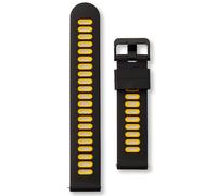 Quick Release Silicone Watch Strap | 20 mm Black & Yellow | Soft Rubber Sports Band Black Buckle | Compatible with Garmin Approach Forerunner Venu Vivoactive & Vivomove Models (20mm, Black and Yellow)