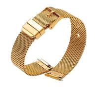 Quick Release Stainless Steel Woven Mesh Watch Band 10mm 12mm 14mm 16mm 18mm 20mm 22mm Stainless Steel Quick Release Metal Mesh Band Flat Head Universal Pin Buckle Watch Band Replacement Band(Gold,18m