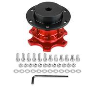 Quick Release Steering Wheel Hub | 6 Bolt Snap Off Adapter Kit for Security & Easy Exit | Universal Fit Aftermarket Racing Wheels/Drift Cars | Aluminum Alloy (Red)