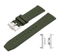 Quick Release Strap Compatible With Tissot PRX Series T137.407/T137.410 Super Player Stainless Steel Adapter Liquid Silicone Watch Band 12mm(Army green)