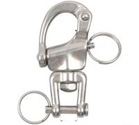 Quick Release Swivel Jaw Snap Shackle 316 Stainless Steel, Anti-Rust Marine Hook with Safety Marker Pendant, for ideal for Sailing Camping Outdoor Gear(D)