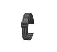 Quick Release Thin Stainless steel metal men's women's watchband 18mm 20mm 22mm fit For Longines/TISSOT/Casio watch Strap bracelet (Color : Black, Size : 22mm)