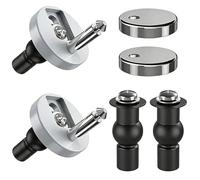 Quick Release Toilet Seat Fixings, 2Pcs Universal Soft Close Hinge Replacement Kit, 14-18mm Rubber Expansion Bolts with 48mm Long Screws, Anti-Wobble Fittings for Blind Hole WC Toilets